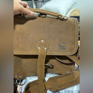 Handmade brown unisex Messenger Bag